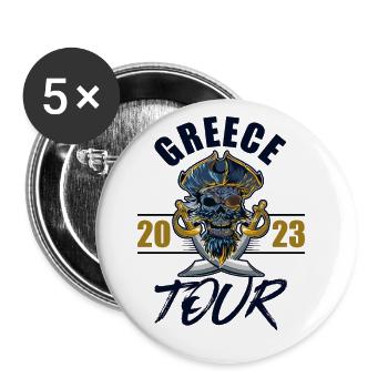 Greece 2023 Skeleton - Buttons large 2.2''/56 mm (5-pack) - white - Front