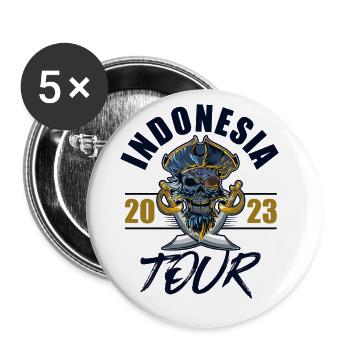 Indonesia 2023 Skeleton - Buttons large 2.2''/56 mm (5-pack) - white - Front