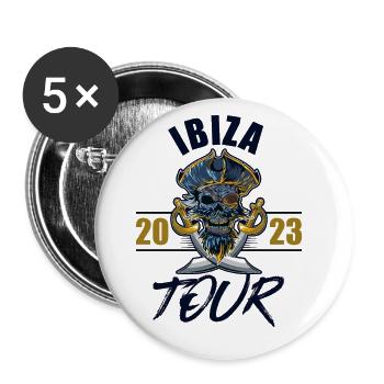 Ibiza 2023 Skeleton - Buttons large 2.2''/56 mm (5-pack) - white - Front
