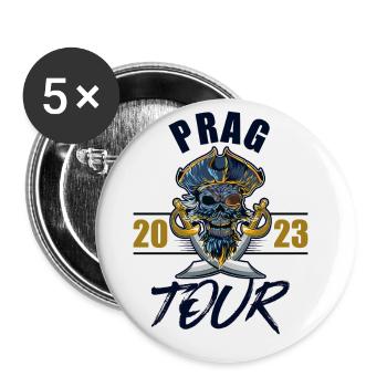 Prague 2023 Skeleton - Buttons large 2.2''/56 mm (5-pack) - white - Front