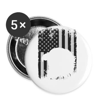 U.S. flag American Power July 4 - Buttons large 2.2''/56 mm (5-pack) - white - Front