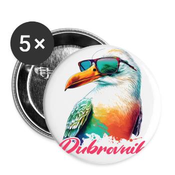 Dubrovnik Croatia Holiday Cool Seagull Sunglasses - Buttons large 2.2''/56 mm (5-pack) - white - Front