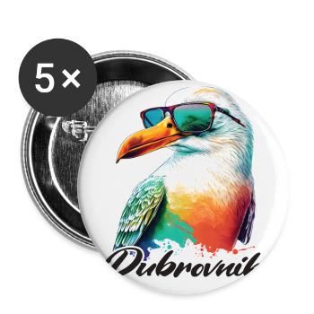 Dubrovnik Croatia Holiday Cool Seagull Sunglasses - Buttons large 2.2''/56 mm (5-pack) - white - Front