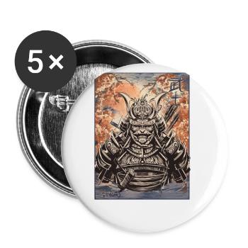 Bushido Japan Samurai Moral Und Philosophie - Buttons groß 56 mm (5er Pack) - Weiß - Vorne