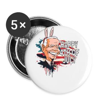 Usa-flagge American Power Happy 4th Of Juillet - Lot de 5 grands badges (56 mm) - blanc - Devant