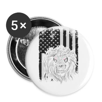Lion Usa Flag Unleash Your Inner Strength - Buttons large 2.2''/56 mm (5-pack) - white - Front