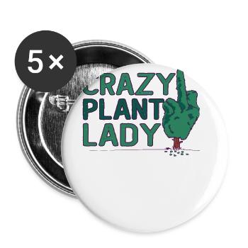 Embrace your love of plants Crazy Plant - Buttons large 2.2''/56 mm (5-pack) - white - Front