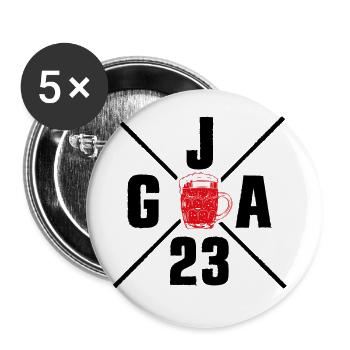 Jga 2023 Junggesellenabschied - Buttons groß 56 mm (5er Pack) - Weiß - Vorne