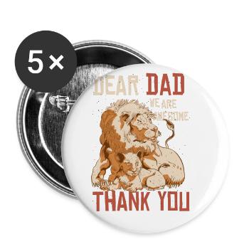 Best Dad, Father's Day and Birthday - Buttons large 2.2''/56 mm (5-pack) - white - Front