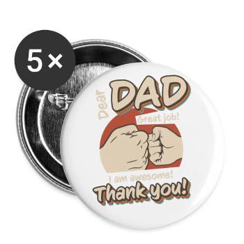 Best Dad, Father's Day and Birthday - Buttons large 2.2''/56 mm (5-pack) - white - Front
