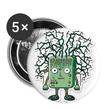 Technologie des implants neuronaux - Lot de 5 grands badges (56 mm) - blanc - Devant