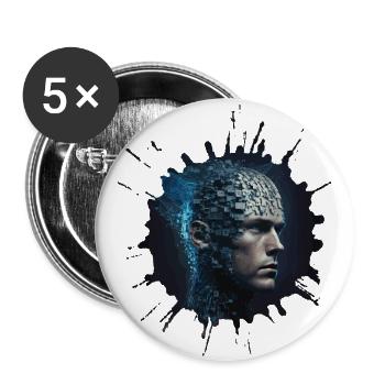 Digital Evolution - Future Vision Cyber Human - Buttons large 2.2''/56 mm (5-pack) - white - Front