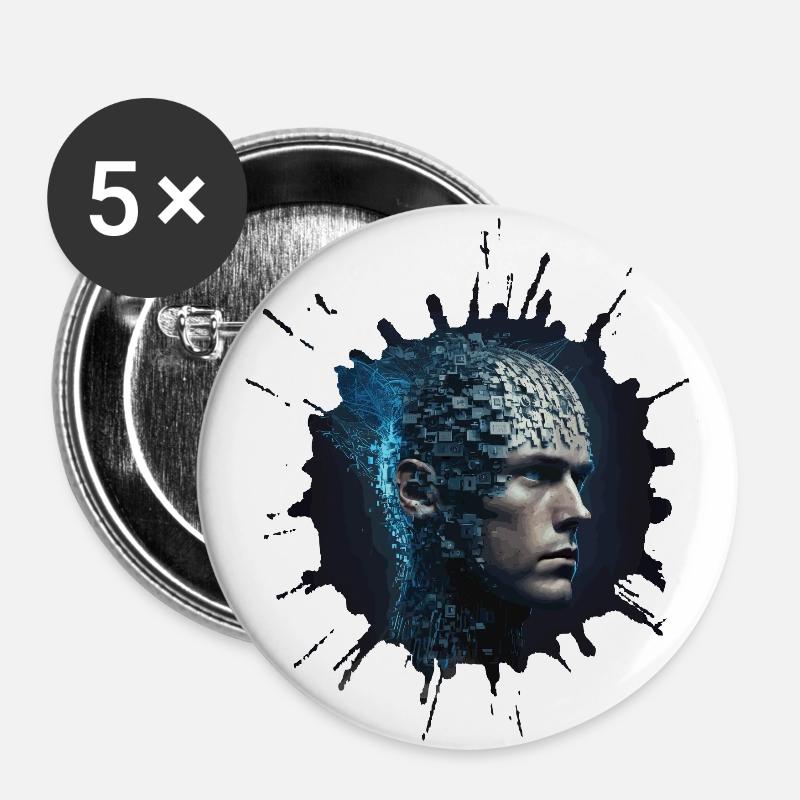 Digital Evolution - Future Vision Cyber Human - Buttons large 2.2''/56 mm (5-pack) - white