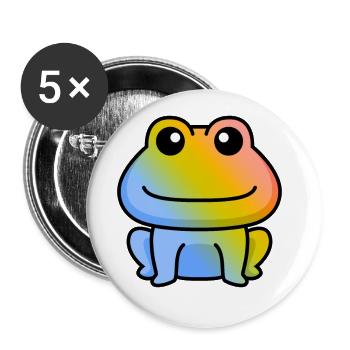 Frog Comic Animal - Buttons large 2.2''/56 mm (5-pack) - white - Front
