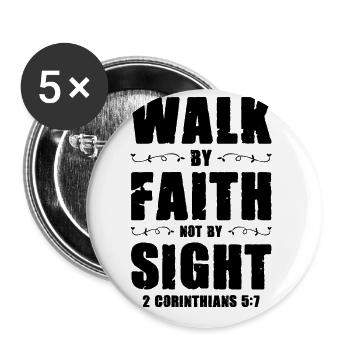bibel vertrauen - Buttons groß 56 mm (5er Pack) - Weiß - Vorne
