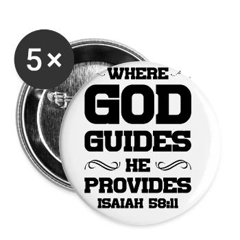 gott lenkt bibel - Buttons groß 56 mm (5er Pack) - Weiß - Vorne