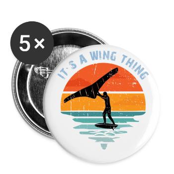 It s a Wing Thing Hydrofoil Wingfoil Wingfoiling - Buttons groß 56 mm (5er Pack) - Weiß - Vorne