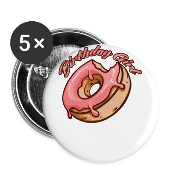 Children's Birthday Party Girls Children's Birthday Party - Buttons large 2.2''/56 mm (5-pack) - white - Front