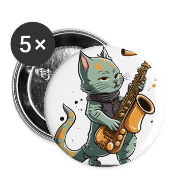 Jammin avec Jazz - Lot de 5 grands badges (56 mm) - blanc - Devant
