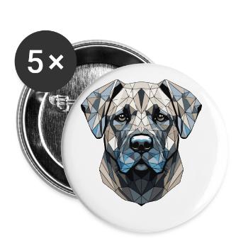 Kangal Hund Portrait - Buttons groß 56 mm (5er Pack) - Weiß - Vorne