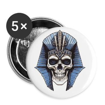 Pharaoh Skull - Buttons large 2.2''/56 mm (5-pack) - white - Front