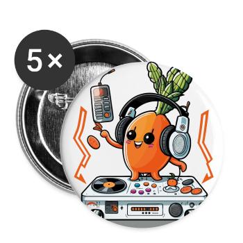 Die Karotten-Party - Buttons groß 56 mm (5er Pack) - Weiß - Vorne