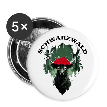 Schönheit des Schwarzwalds mit Heimatdesign - Buttons groß 56 mm (5er Pack) - Weiß - Vorne