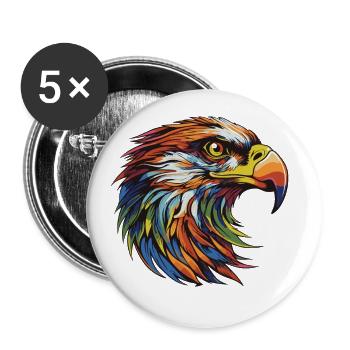 Eagle Portrait - Buttons large 2.2''/56 mm (5-pack) - white - Front