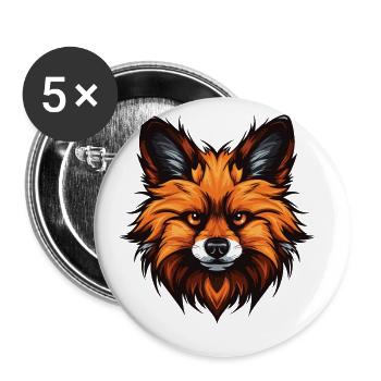 Pomeranian Hund Portrait - Buttons groß 56 mm (5er Pack) - Weiß - Vorne