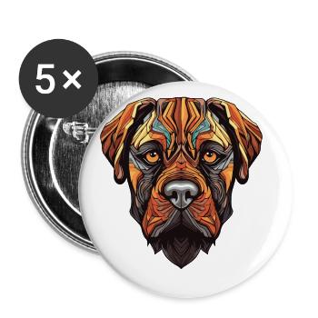 Mastiff Dog Portrait - Buttons large 2.2''/56 mm (5-pack) - white - Front