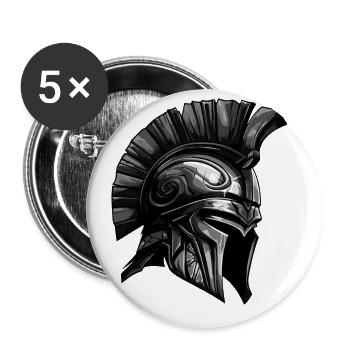 Spartan Helmet Warrior Sparta - Buttons large 2.2''/56 mm (5-pack) - white - Front
