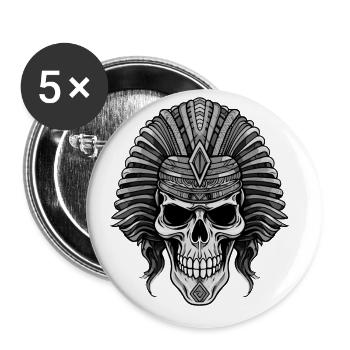Pharaoh Skull - Buttons large 2.2''/56 mm (5-pack) - white - Front