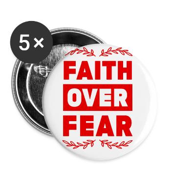Bible Faith over fear - Buttons large 2.2''/56 mm (5-pack) - white - Front