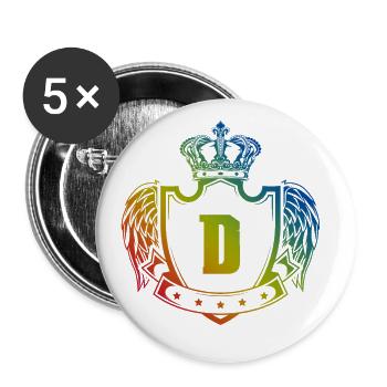 D Letter Coat of arms - Buttons large 2.2''/56 mm (5-pack) - white - Front