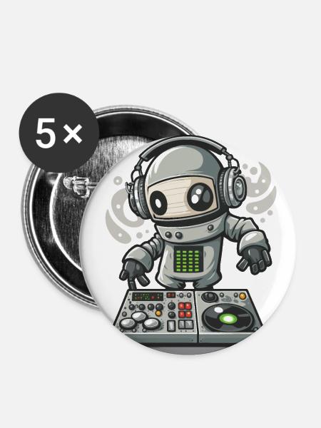 Mixer schlagen - Buttons groß 56 mm (5er Pack) - Weiß