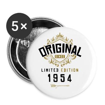 1954 Anniversaire en édition limitée - Lot de 5 grands badges (56 mm) - blanc - Devant