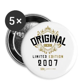 2007 limited edition birthday - Buttons large 2.2''/56 mm (5-pack) - white - Front