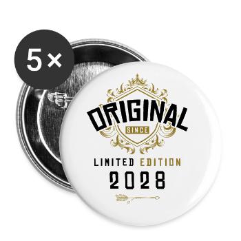 2028 limited edition Geburtstag - Buttons groß 56 mm (5er Pack) - Weiß - Vorne