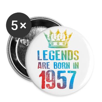 1957 Legends Born In - Buttons large 2.2''/56 mm (5-pack) - white - Front