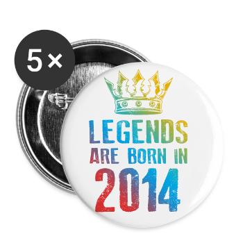 2014 legends born in - Buttons groß 56 mm (5er Pack) - Weiß - Vorne