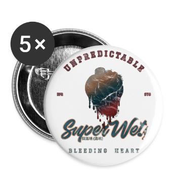 Unpredictable bleeding heart (weathered) - Buttons large 2.2''/56 mm (5-pack) - white - Front