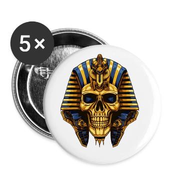 Symbole du crâne de pharaon - Lot de 5 grands badges (56 mm) - blanc - Devant