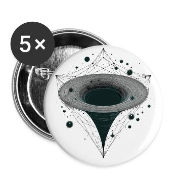 Schwarzes Loch Trichter im Weltraum - Buttons groß 56 mm (5er Pack) - Weiß - Vorne