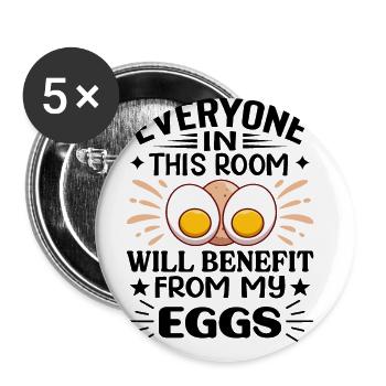 Take Advantage of My Eggs - Breakfast Egg - Buttons large 2.2''/56 mm (5-pack) - white - Front