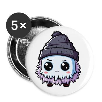 Winter Eskimo Comic Winterlich - Buttons groß 56 mm (5er Pack) - Weiß - Vorne