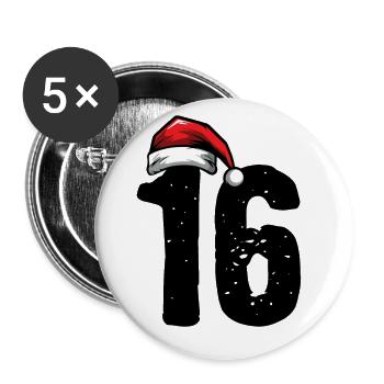 16 Numéro Noël - Lot de 5 grands badges (56 mm) - blanc - Devant