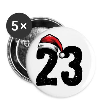 23 Number Christmas - Buttons large 2.2''/56 mm (5-pack) - white - Front