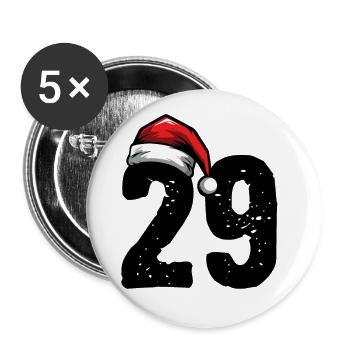 29 Zahl Weihnachten - Buttons groß 56 mm (5er Pack) - Weiß - Vorne