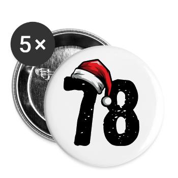 78 Number Christmas - Buttons large 2.2''/56 mm (5-pack) - white - Front