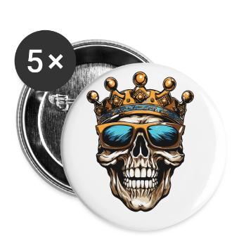 King Skull Party Crown - Buttons large 2.2''/56 mm (5-pack) - white - Front